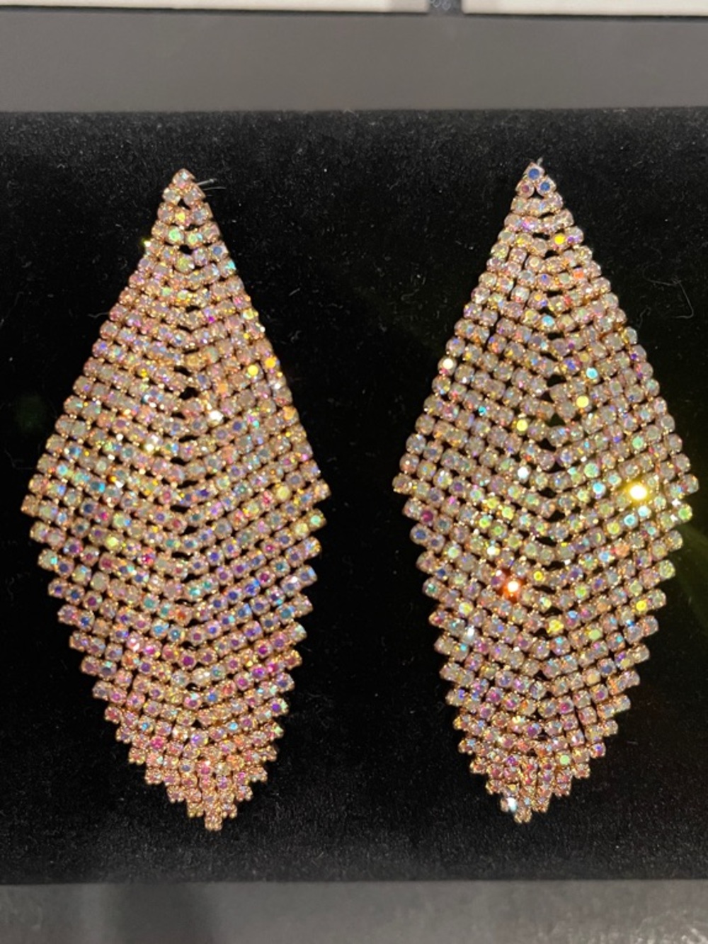 Aurora Crystal Fringe Statement Earrings - Pink Hues